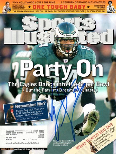 Jeremiah Trotter autograph Jan 31 2005 SI Magazine, Eagles