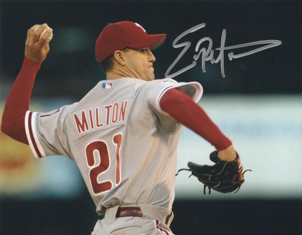 Eric Milton autograph 8x10, Philadelphia Phillies