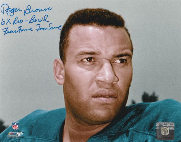 Roger Brown autograph 8x10, Los Angeles Rams, 2 inscriptions