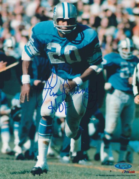 Autographed LEM BARNEY 8X10 DETROIT LIONS photo - Main Line Autographs