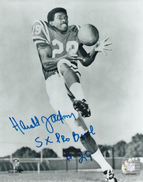 Harold Jackson autograph 8x10, Los Angeles Rams, 5x Pro Bowl inscription