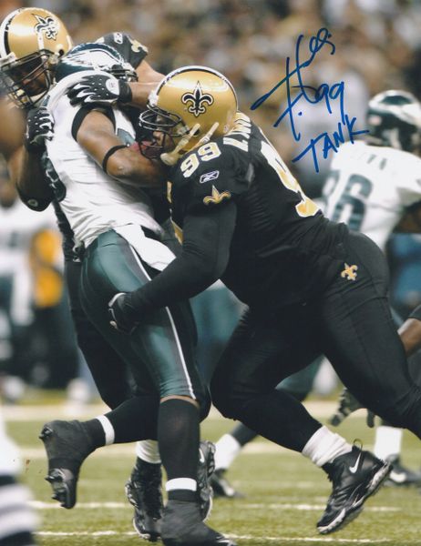 Hollis Thomas autograph 8x10, New Orleans Saints, TANK