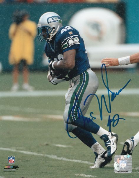 Chris Warren autograph 8x10, Seattle Seahawks