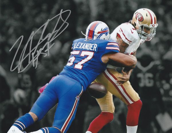 Lorenzo Alexander autograph 8x10, Buffalo Bills, sack on Kaepernick