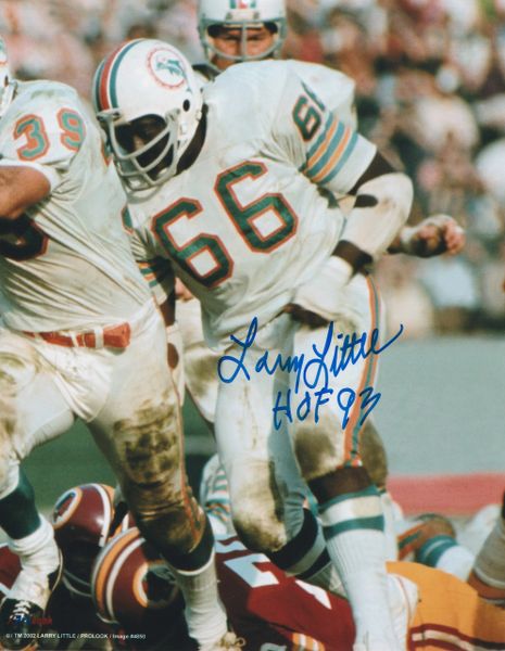 Larry Little Miami Dolphins HOF Autographed 8x10 Signed Football Photo