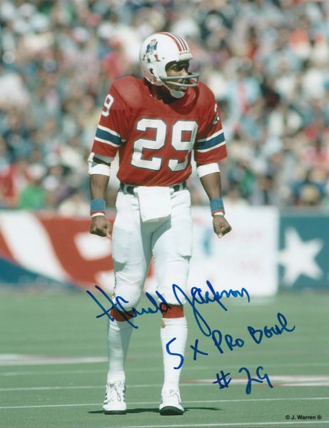 Harold Jackson autograph 8x10, New England Patriots, 5x Pro Bowl inscription