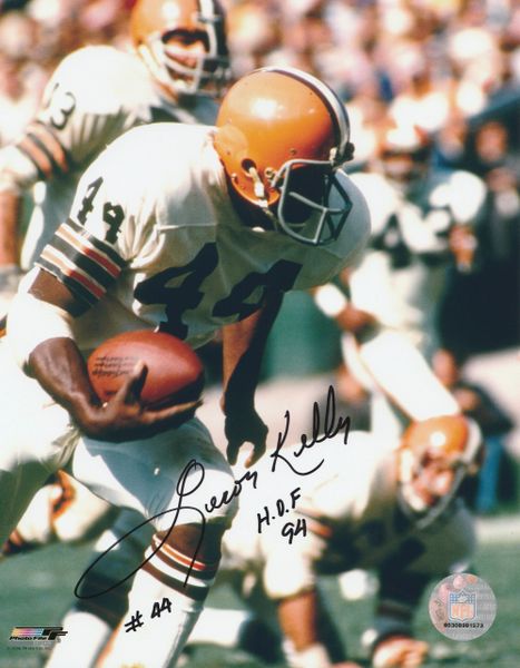 Leroy Kelly autograph 8x10, Cleveland Browns, HOF 94 inscription