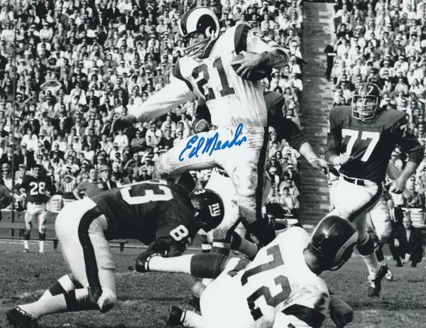 Ed Meador autograph 8x10, Los Angeles Rams