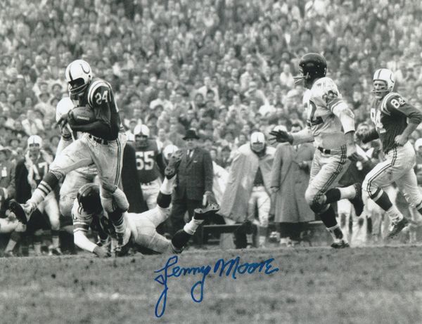 Lenny Moore autograph 8x10, Baltimore Colts