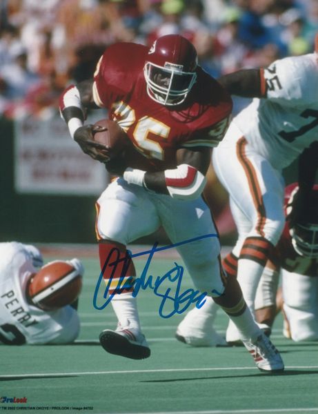 Christian Okoye autograph 8x10, Kansas City Chiefs