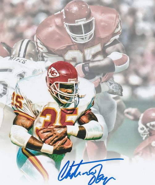 Christian Okoye autograph custom 8x10, Kansas City Chiefs