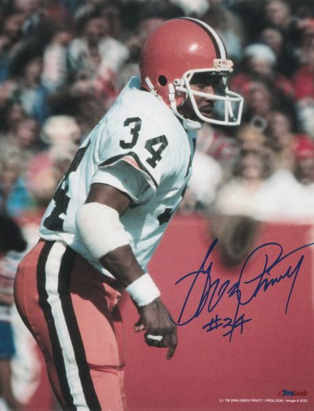 Greg Pruitt autograph 8x10, Cleveland Browns