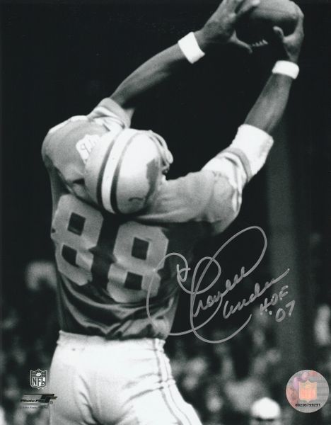 Charlie Sanders autograph 8x10, Detroit Lions, HOF 07