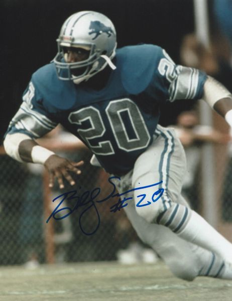 Billy Sims autograph 8x10, Detroit Lions