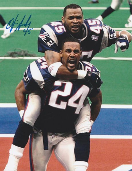 Otis Smith autograph 8x10, New England Patriots, w/ Ty Law