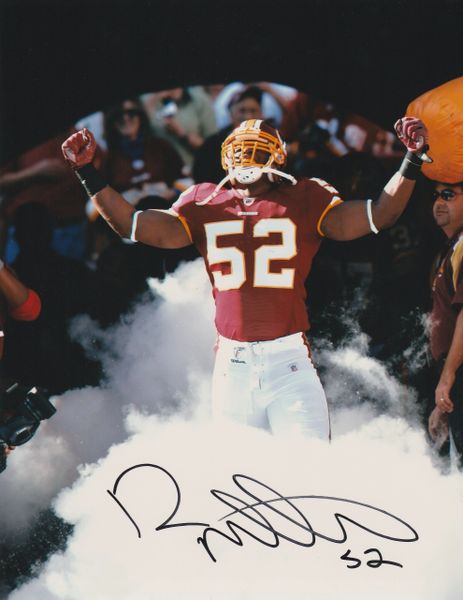 Rocky McIntosh autograph 8x10, Washington Redskins