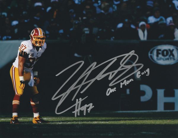 Lorenzo Alexander autograph 8x10, Washington Redskins, One Man Gang