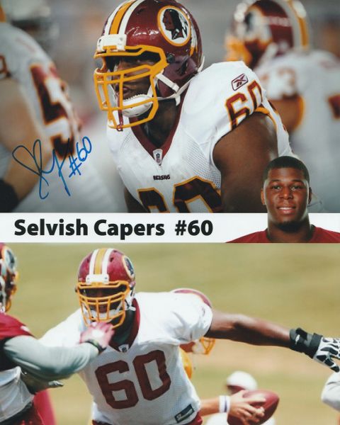 Selvish Capers autograph 8x10, Washington Redskins