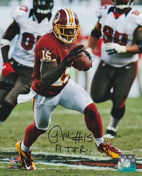 Josh Morgan autograph 8x10, Washington Redskins, HTTR inscript