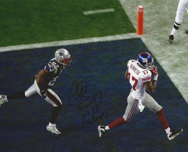 Plaxico Burress autograph 8x10, New York Giants with SB inscript