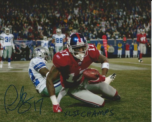 Plaxico Burress autograph 8x10, New York Giants with SB inscript