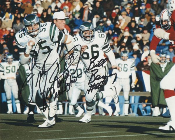 Philadelphia Eagles Frank LeMaster and Bill Bergey autographed color photo