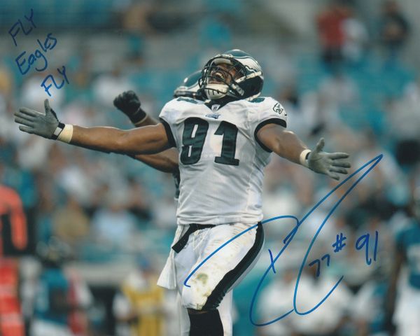 Darryl Tapp autograph 8x10, Philadelphia Eagles, Fly Eagles Fly