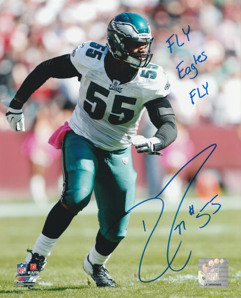 Darryl Tapp autograph 8x10, Philadelphia Eagles, Fly Eagles Fly