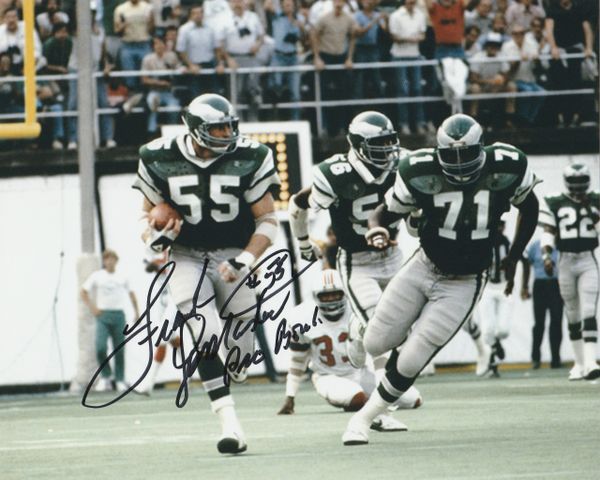 Bill Bergey-John Bunting-Frank LeMaster Triple Signed 16×20 Custom Framed  Photo – 1980 NFC Championship Eagles