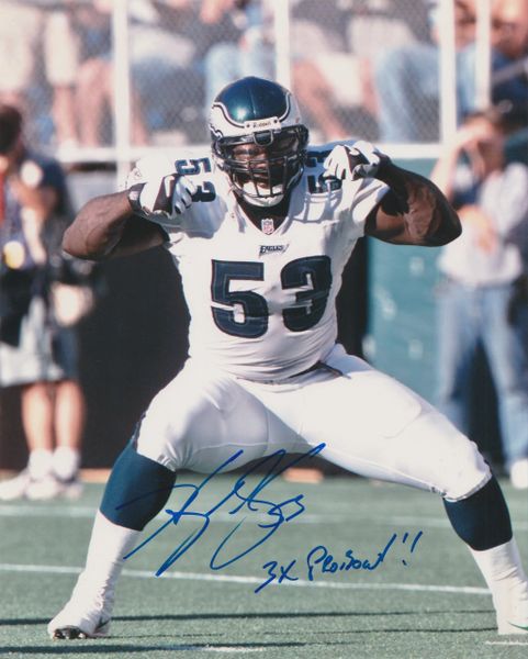 Hugh Douglas autograph 8x10, Philadelphia Eagles, 3x Pro Bowl