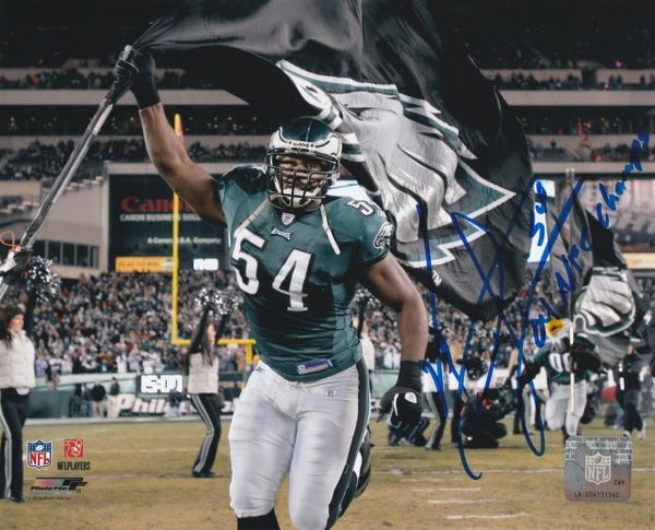 Jeremiah Trotter autograph 8x10, Philadelphia Eagles, 04 NFC Champs