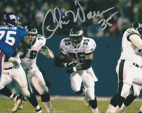 Chris Warren autograph 8x10, Philadelphia Eagles