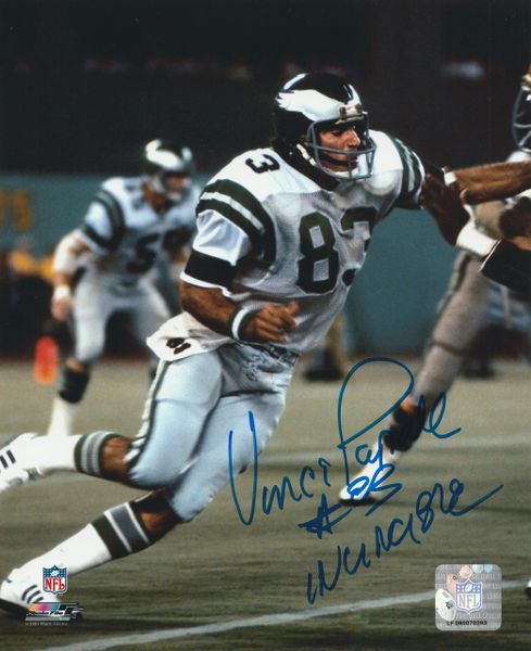 Vince Papale autograph 8x10, Philadelphia Eagles, Invincible inscription