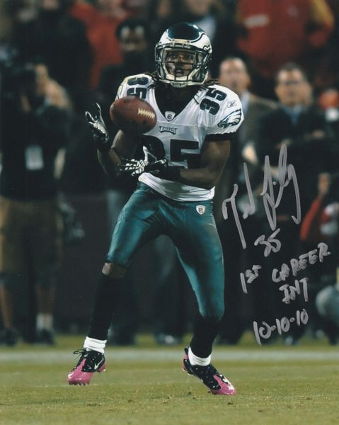 Trevard Lindley autograph 8x10, Philadelphia Eagles, 1st Career INT