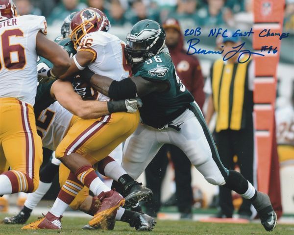 Bennie Logan autograph 8x10, Philadelphia Eagles, 2013 NFC East Champs