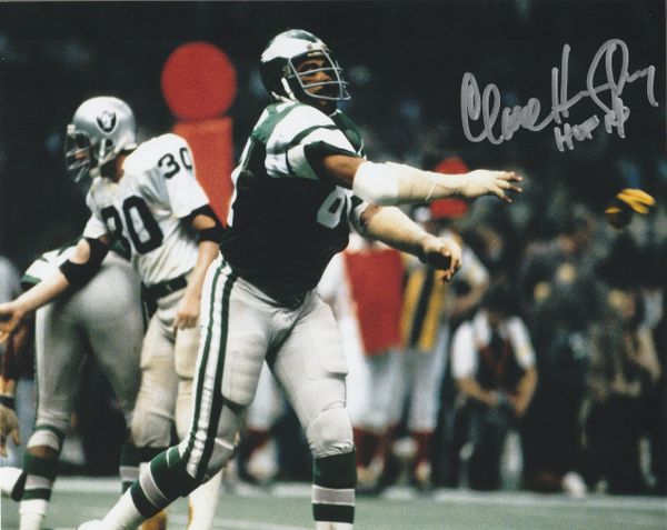 Claude Humphrey autograph 8x10, Philadelphia Eagles, HOF 14 inscription