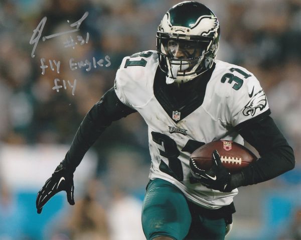 Jalen Mills autograph 8x10, Philadelphia Eagles, Fly Eagles Fly inscription