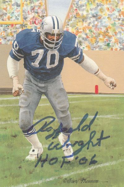 Rayfield Wright signed Goal Line Art Card (GLAC), HOF 06