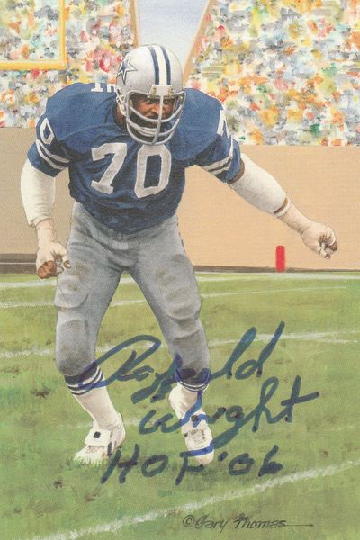 Rayfield Wright signed Goal Line Art Card (GLAC), HOF 06