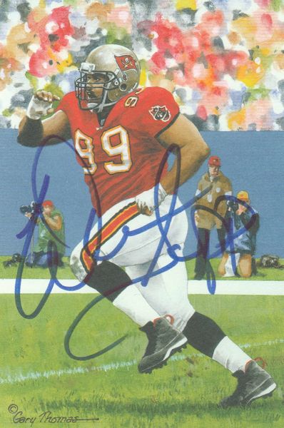 Warren Sapp signed Goal Line Art Card (GLAC)