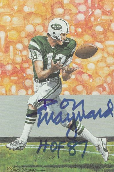 Don Maynard signed Goal Line Art Card (GLAC), HOF 87