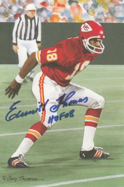 Emmitt Thomas signed Goal Line Art Card (GLAC), HOF 08