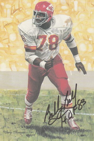 Bobby Bell signed Goal Line Art Card (GLAC), HOF 83