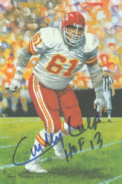 Curley Culp signed Goal Line Art Card (GLAC), HOF 13