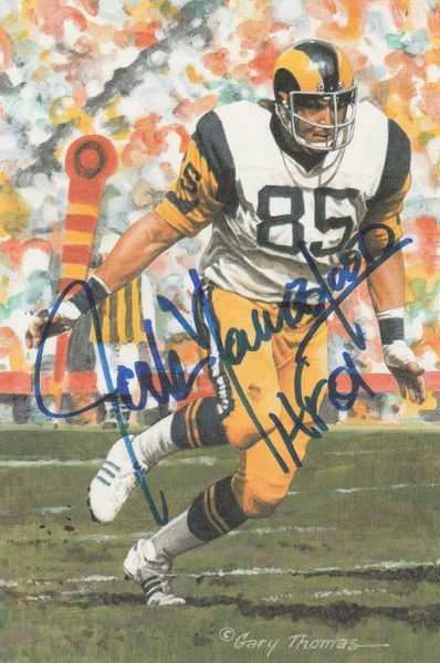 Jack Youngblood signed Goal Line Art Card (GLAC), HOF 01