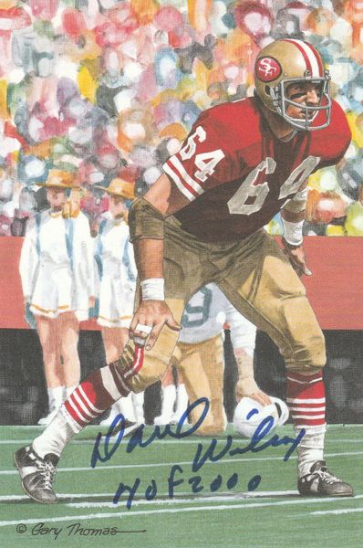 Dave Wilcox signed Goal Line Art Card (GLAC), HOF 00