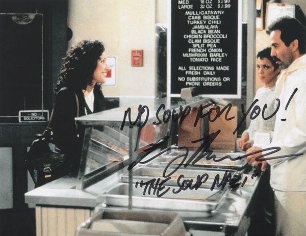 Larry Thomas autograph 8x10, Seinfeld, NO SOUP FOR YOU!