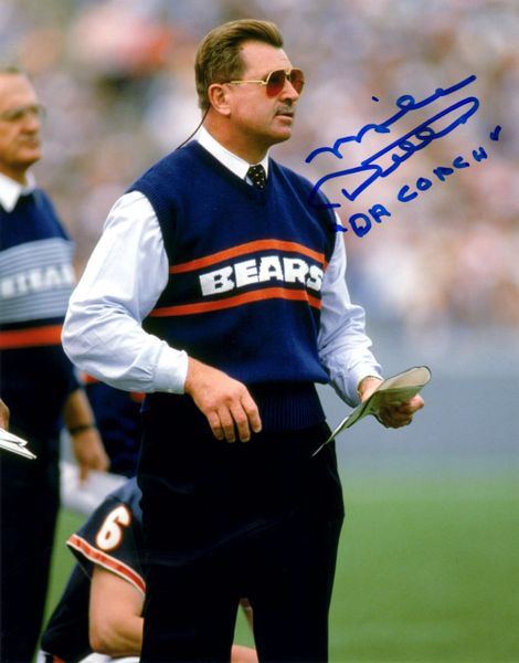 Mike Ditka Signed Chicago Bear 35x43 Framed Jersey (Beckett) Super Bow –