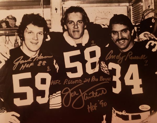 Jack Lambert/Jack Ham/Andy Russell autograph 11x14, 24 Pro Bowls