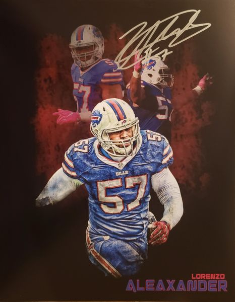 Lorenzo Alexander autograph 11x14, Buffalo Bills